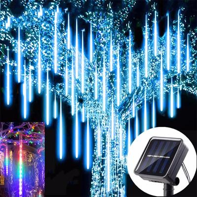 30/50cm Solární LED Světlo Meteorický déšť Sváteční řetězové světlo Vodotěsná dekorace do pohádkové zahrady Venkovní LED pouliční girlanda Vánoce