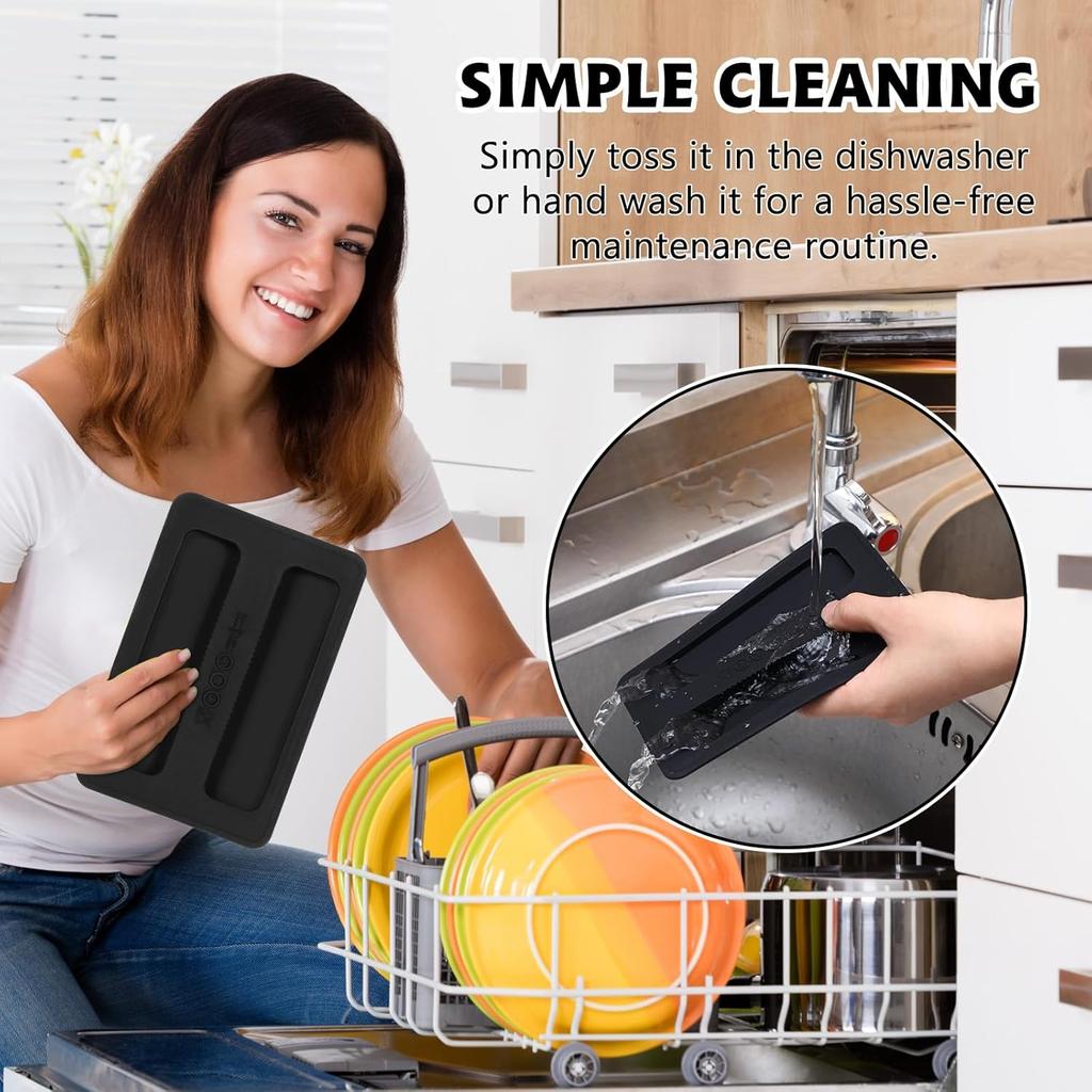 2Pcs Toaster Cover 2 Slice Silicone Toaster Dust Covers Black Bread Machine Cover Silicone Toaster Lid Bread Maker Top Cover Sandwich Machine Part