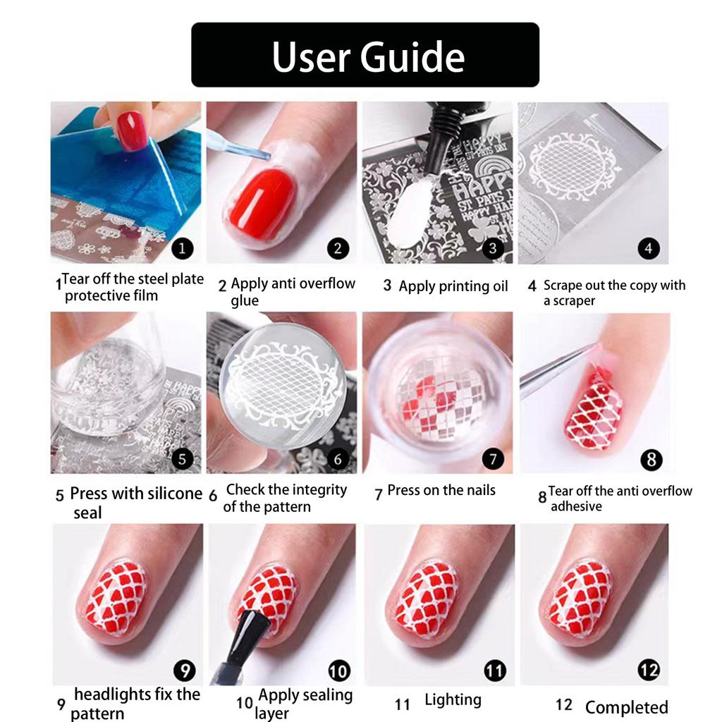 Nail Stamp Plate Nail Art Templates Heart Flower Nail Art Plates for DIY Nail Art Decorations Nails Art Stamping Plates