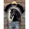 Damen T-Shirt,3D-Druck,O-Ausschnitt,Kurzarm,Casual,Leichtes Oberteil,frisch,Hip Hop ,Große Größe,Mode