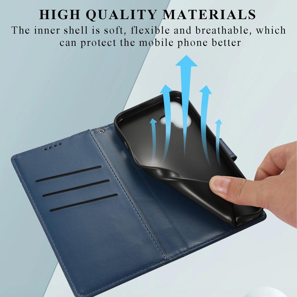 For iPhone 17 Phone Case Line Imprint Leather Wallet Cover with Wrist Strap