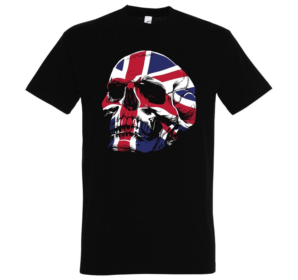 Youth Designz Mens T-Shirt England UK Skull Skull Logo Print Flag Fun