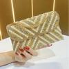Yogodlns Women Handmade Pearl Clutch Purse Beaded Envelope Evening Handbag Purse for Party Chain Shoulder Crossbody Bags