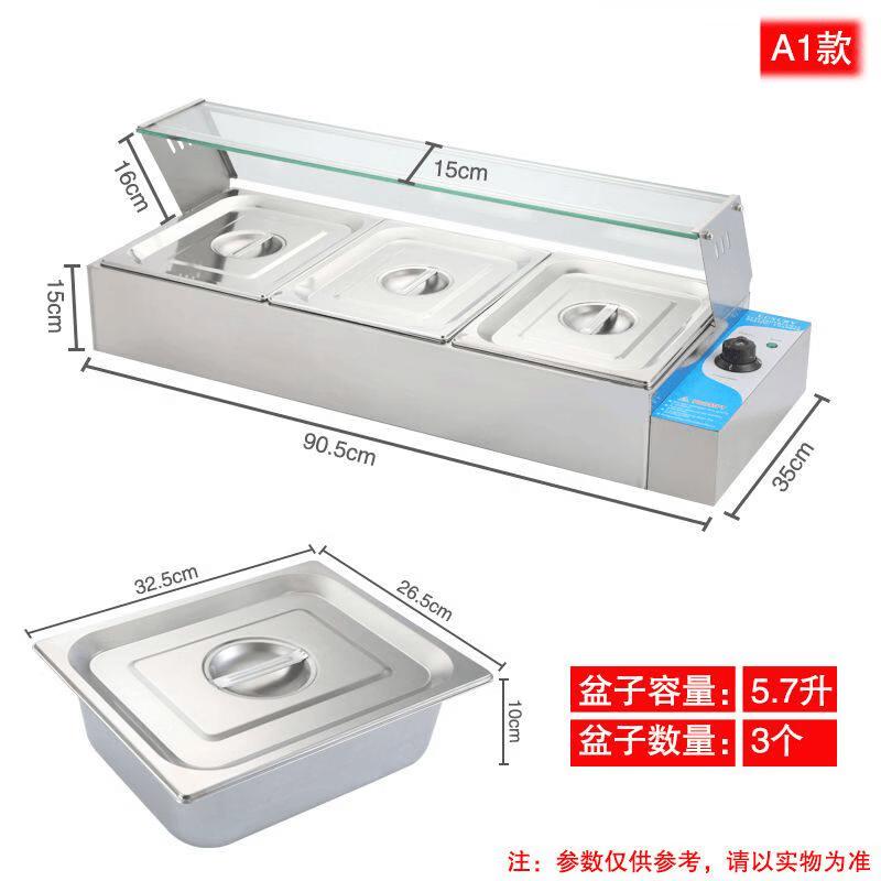 

Commercial Stainless Steel Insulated Food Warmer Counter with Glass Cover
