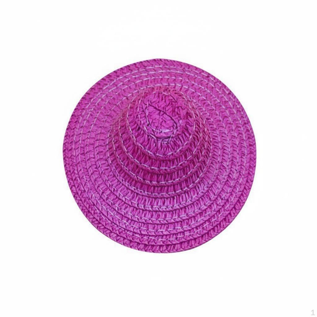 1/6 Scale Doll Hat Boater DIY Decoration for Crafters, Craft Projects, Summer Scenes Rose