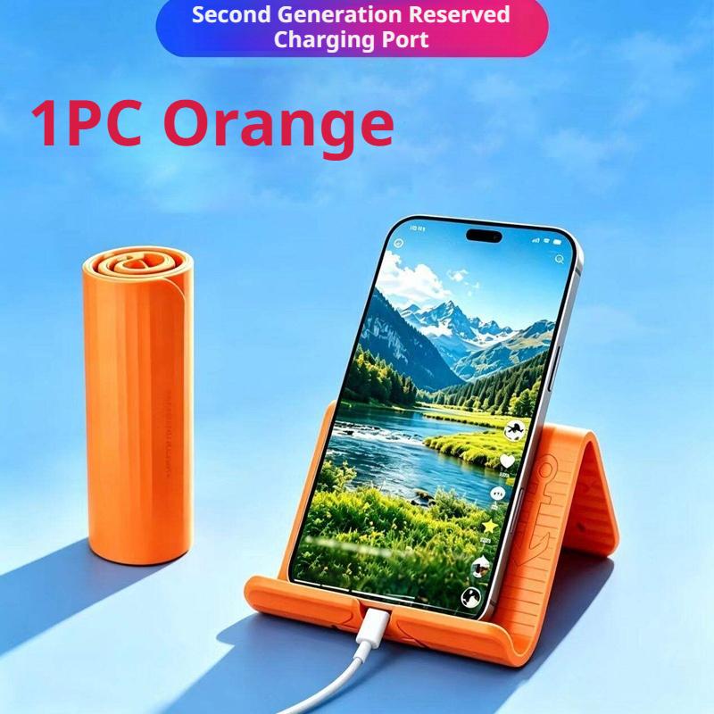 

SEAMETAL Foldable Silicone Phone Holder Universal Holder for Phone Tablet Desktop Office Multi Angle Viewing Portable 1PC помаранчевий