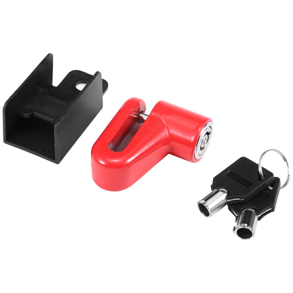 Disc Lock Red Strong Steel Waterproof Lightweight Compact for Motorcycle Electromobile