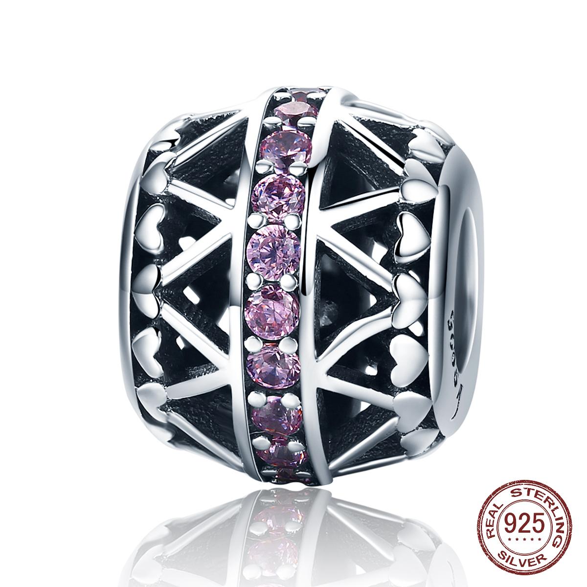 

925 Стерлинг Серебряный Мода Фиолетовый Кристалл Doted beads Fit Браслеты Браслеты Бутик изобразительных ювелирных изделий подарок для женщин