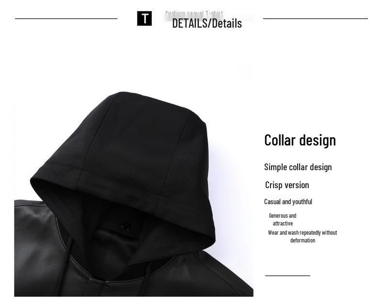 Men's Versatile Hooded Leather Jacket - Plus Velvet, Thickened Sheepskin, Warm Casual Dad Style Outerwear for All Ages