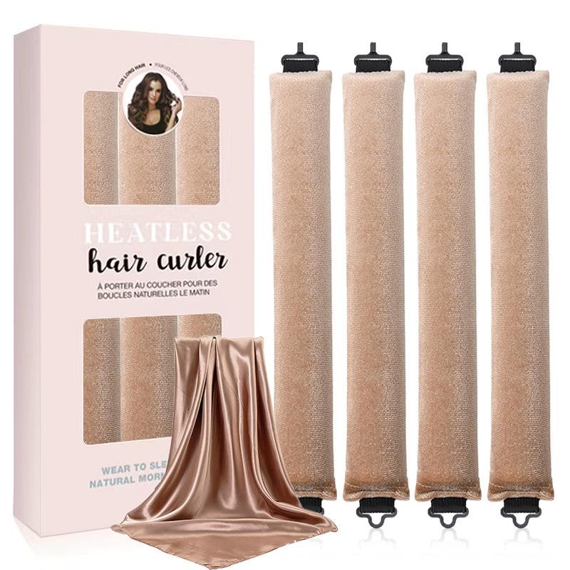 Exclusive 3-Piece No-Heat Curling Iron Set - U-Shaped Sleep Waves In Color Box Packaging