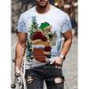 Funny Men's T-Shirts Santa Claus Christmas Oversized Short Sleeve with Snowflakes Print Red Casual O-Neck Outfit Men Clothing