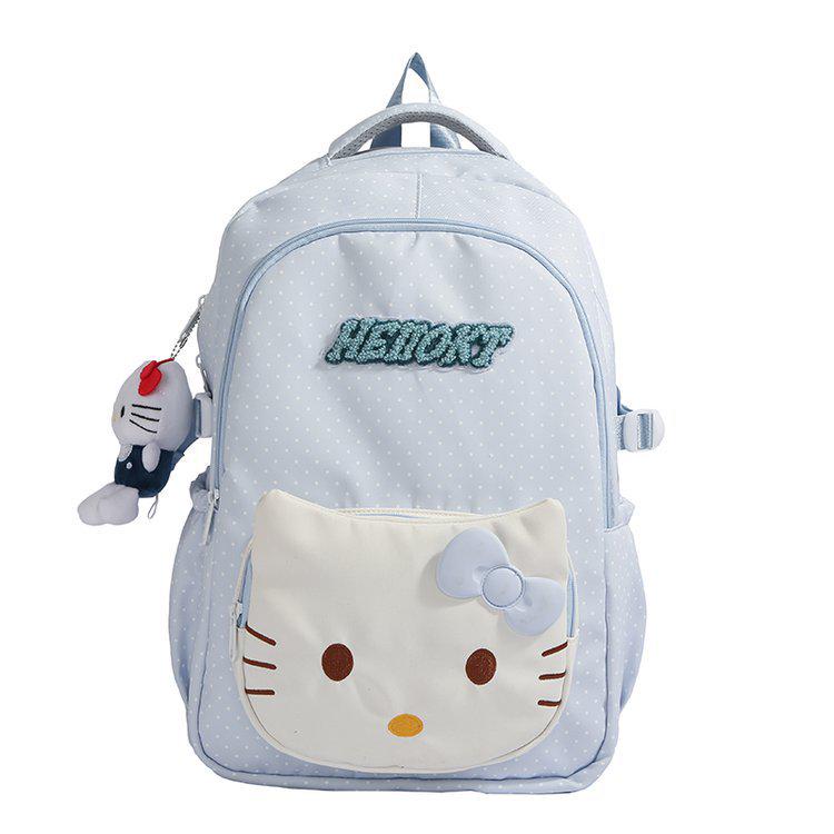 

2025 Милый рюкзак с кошечкой KT: Вместительная, стильная сумка на двойном плече для учеников средней и старшей школы Without Pendant