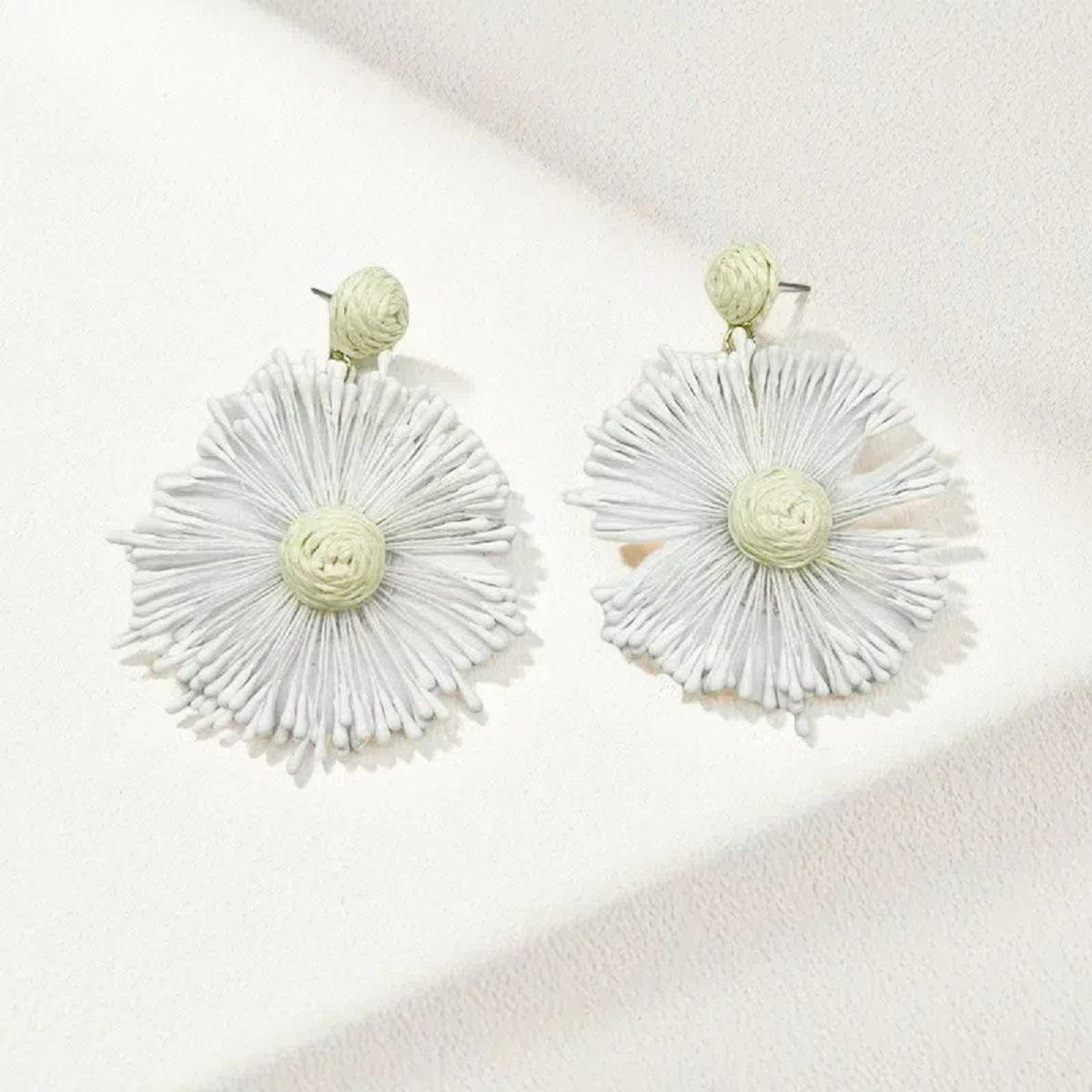 

Богемные плетеные серьги-подвески с цветами ручной работы - Стиль для пляжного отдыха, Универсальные, Высокая мода