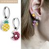 LUXUKISSKIDS Erdbeer-Anhänger Schmuck Ohrringe Süße Rote Kirsch-Tropfen Anhänger für Mädchen/Frauen Stahl Früchte Zubehör Geschenke