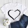 Butterfly Love Heart Print T Shirt Women Fashion Black T Shirt Female Short Sleeve Cute Graphic Tee Shirts Ladies Summer Tops