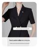 Women's 2023 Petite Summer Short Sleeve Black Suit Jacket - Professional Workwear Set