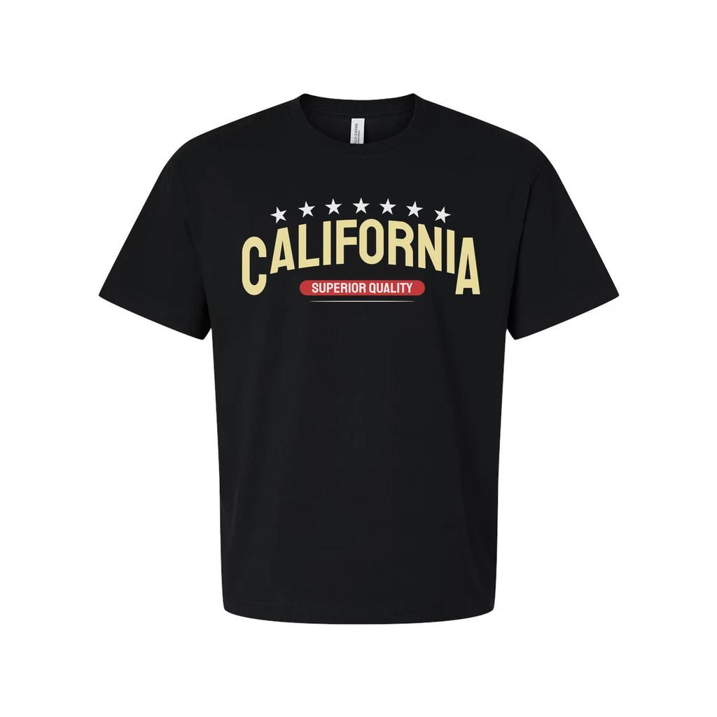 California Graphic Unisex T Shirt Short Sleeve With Star Arch Design Superior Qu