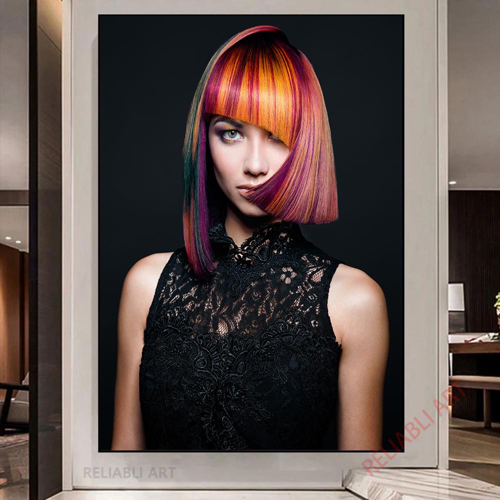 Hairdresser Barber Hair Salon Canvas Painting Hairstyle Posters Wall Art for Living Room Barber Shop Home Decoration