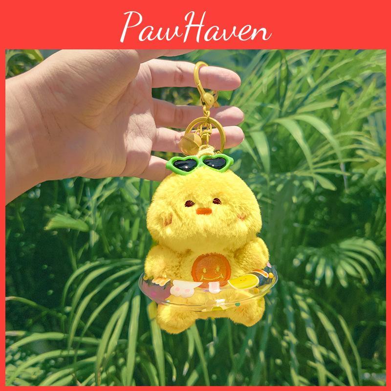 Swimming Circle Chick Plush Toy Cartoon Animal Doll Keychain Backpack Pendant