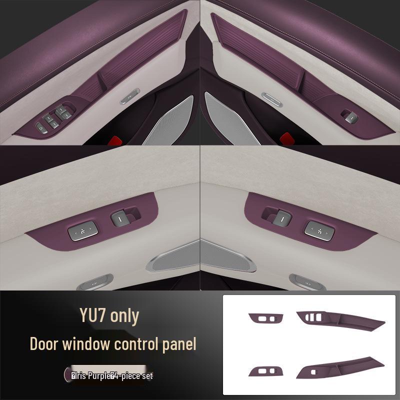Compatible Xiaomi YU7 Car Window Lift Panel Sticker for 25 Models - Glass Lift Panel & Button Frame Pad.