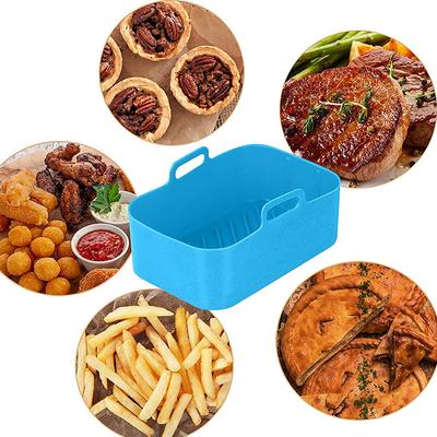 Air Fryer Silicone Pot Rectangle Reusable Replacement Liner Insert Dish Double Basket Chicken Mat for Ninja Airfryer Accessories