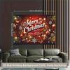 2D Flat Red Gold Christmas Ornament Backdrop for Winter Party Decoration