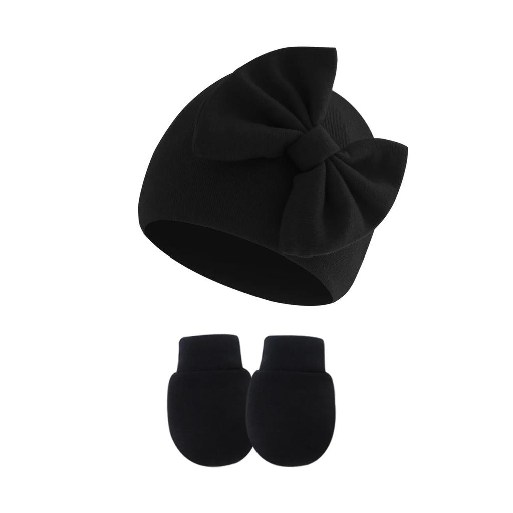 Infant Girl Hat Gloves Kit Cotton Newborn Beanie Ideal for Girls Accessories Infant Cap Baby Toddler Infant Turban Kids Props