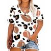 Summer Women 3D Print Plus Size T-shirt V-neck Short Sleeved Loose Casual Top Fashion Women T-shirt Street Wear