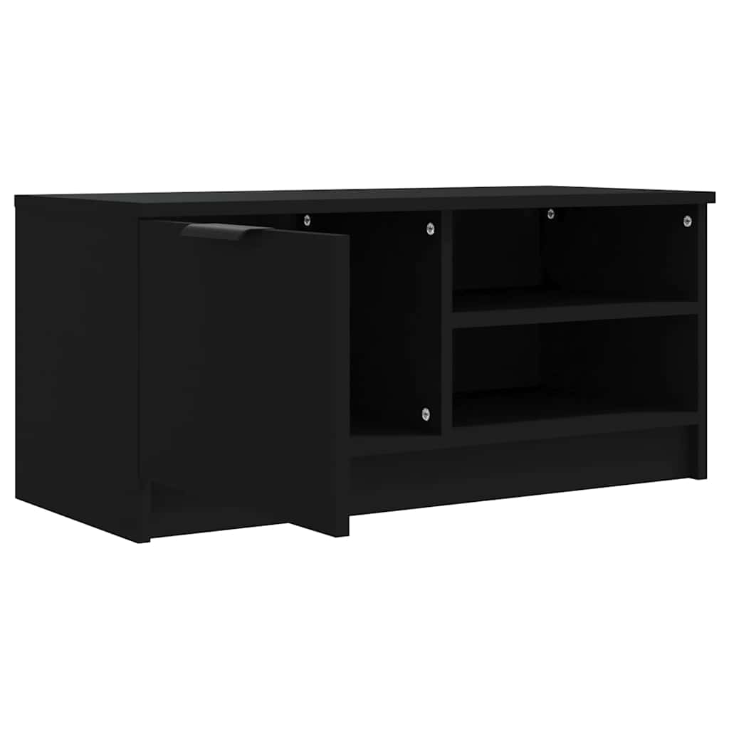 Vidaxl Szafka Pod Tv, Czarna, 80X35X36,5 Cm, Materiał Drewnopochodny