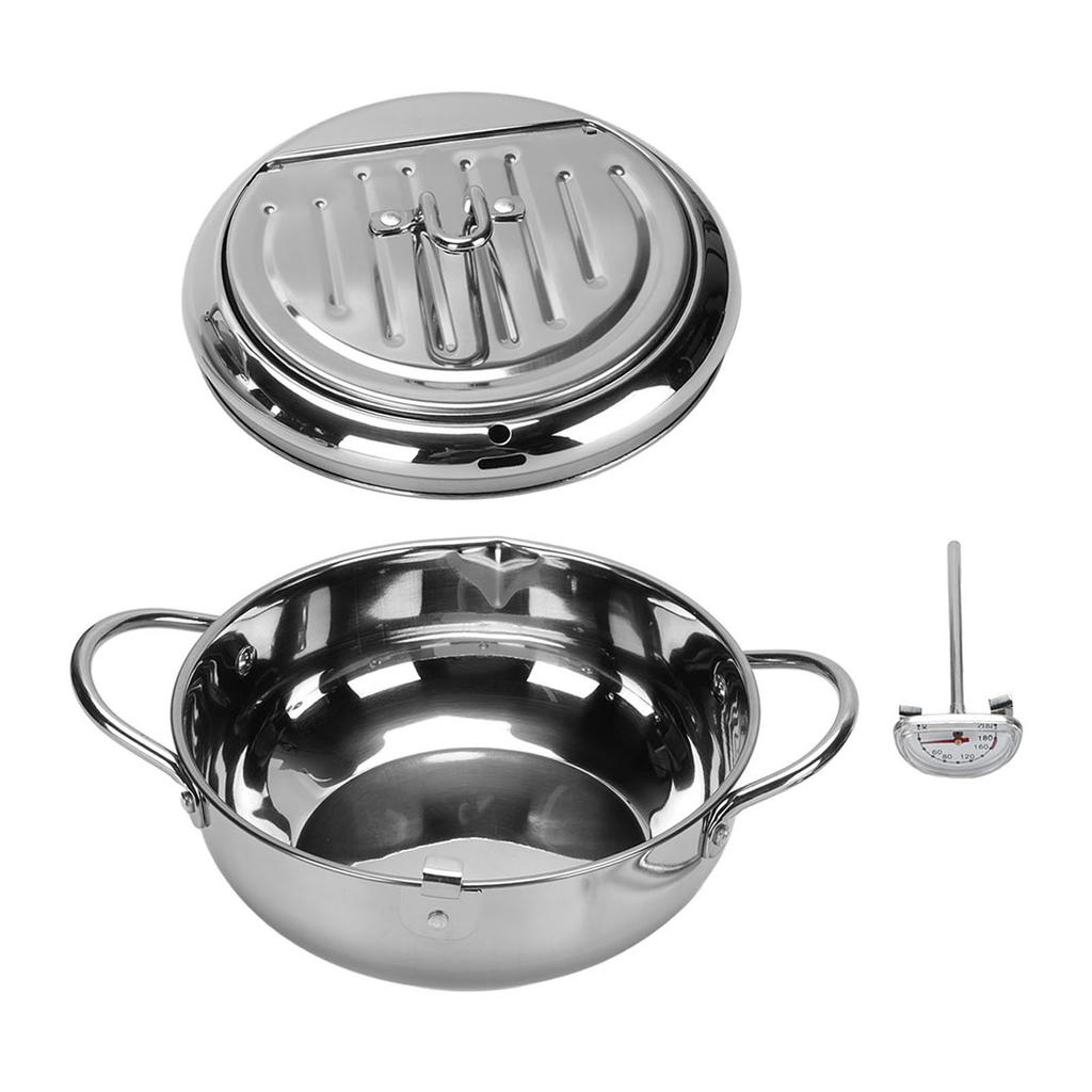 304 Stainless Steel Deep Fryer Pot Temperature Control Multifunctional Oil Saving Thickened with