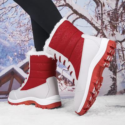 Cotton Shoes Large Size Shoes Winter Warm High Top Snow Boots Velvet Cotton Shoes Women's Outdoor Shoes Thickened Martin Boots