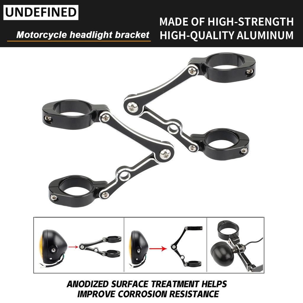 Držák držáku světlometu 50MM-54MM pro Yamaha Honda Harley Suzuki BMW Bobber Cafe Racer Držák na světlo na vidlici soporte faro moto