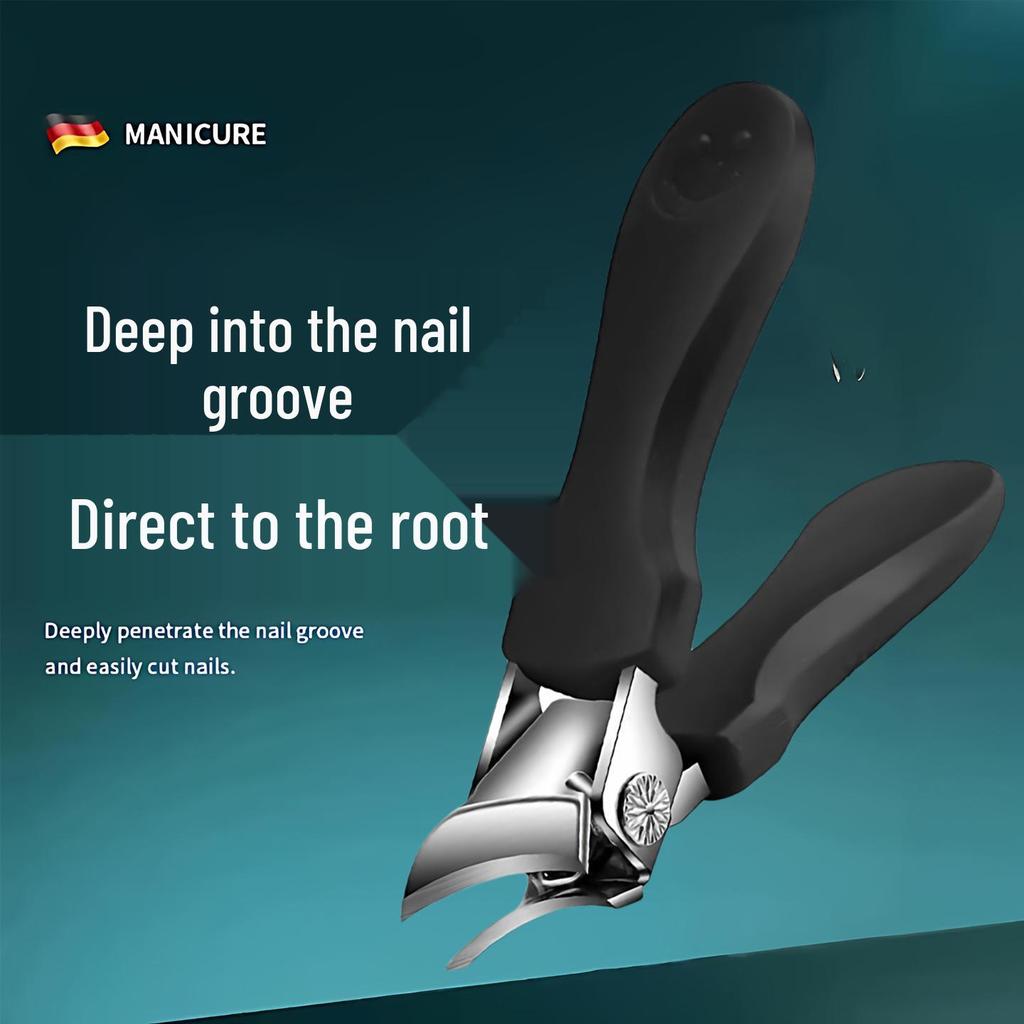 Specialized Cuticle Clippers with Angled Anti-Splash Tip for Tough Nails, Green Arrow Pattern Handle