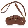 Retro PU Leather Handmade Glasses Bag Sunglasses Case Portable Myopia Frame Protector Simple Hanging Neck Wrist Storage Box