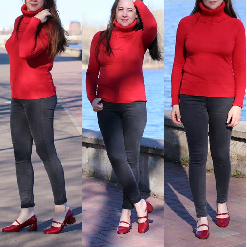 FOREADA High Heels Shoes Women Mary Janes Shoes Patent Leather Med Heel Pumps Buckle Square Toe Ladies Shoes Red Plus Size 33-43