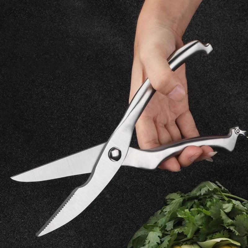 Stainless steel scissors Kitchen special multifunctional cutting food scissors Powerful sharp scissors for chicken bone barbecue5