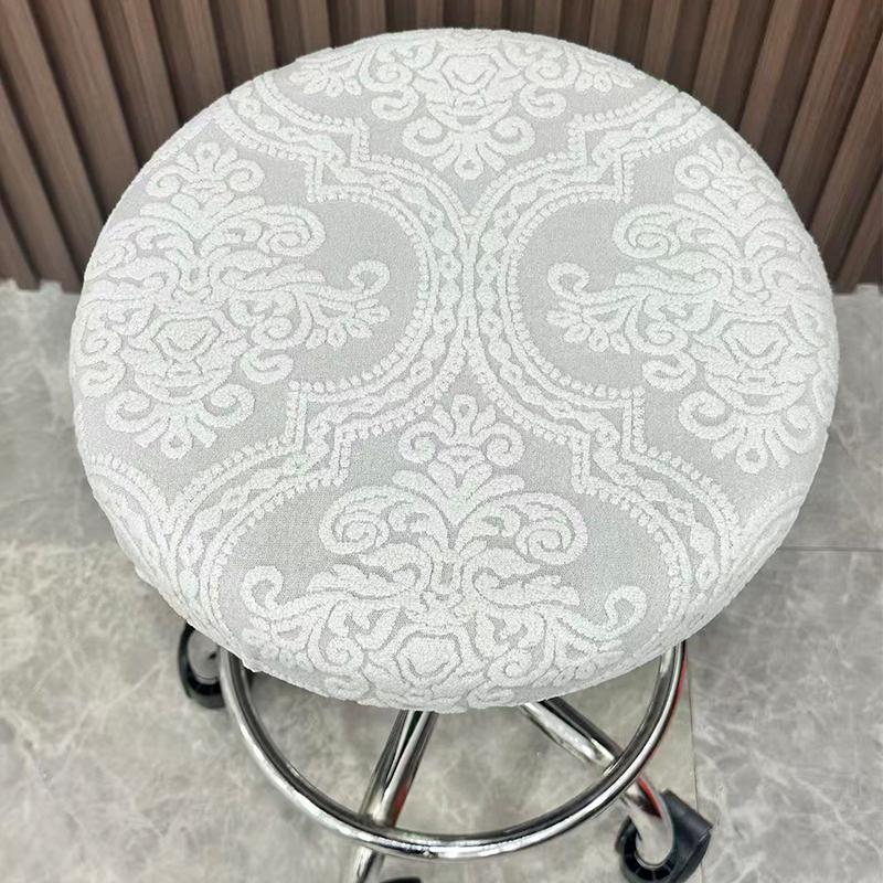 1PC Jacquard Round Stool Cover Bar Stool Cover Home Decoration Soft Dustproof and Wear-resistant Chair Cover