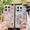 Cute Waterproof Phone Case For Tecno Spark30 Pro 4G/KL7 Wristband Phone Holder Lanyard Back Cover Anti-knock Ring