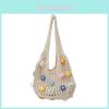 Street Style Woven Flowers Strand Shoulder Bag With Polyester Lining For Everyday Wear