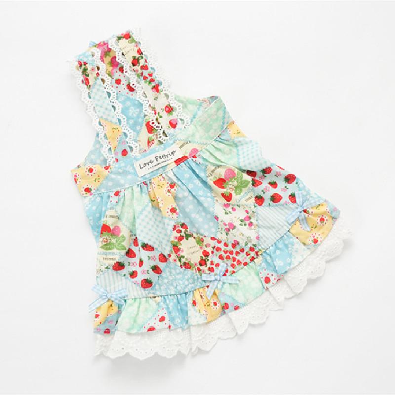 

Summer Pet Apparel Skirt Cat Puppy Costume Small Dog Dress Yorkie Pomeranian Maltese Bichon Poodle Schnauzer Dog Clothes 2025 S синий