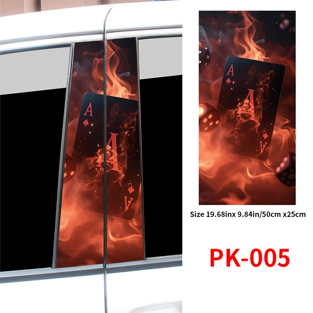 Creative Poker Car Stickers Waterproof Auto B Pillar Decor Cover Scratches Durable Car Doors Pillar Vinyl Decals Vehicle Decors