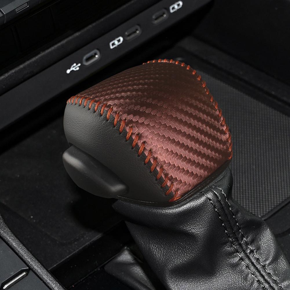 Car Leather Gear Shift Knob Cover Automatic Anti-slip Protector Wear Protection For 2024 Toyota Land Cruiser Prado LC250