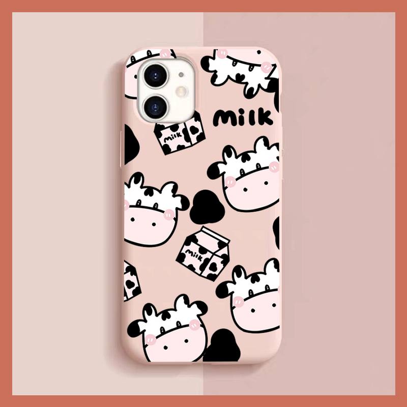 Cute Cartoon Milk Cow Phone Case for iphone 13 11 12 mini pro max 7 8 plus 6 6s x xs max xr shell