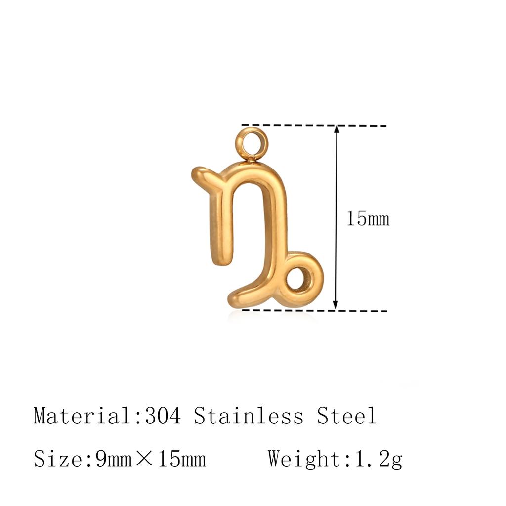 3Pcs Zodiac Charms 18K Gold-Plated Stainless Steel Twelve Constellation Pendants DIY Jewelry Making