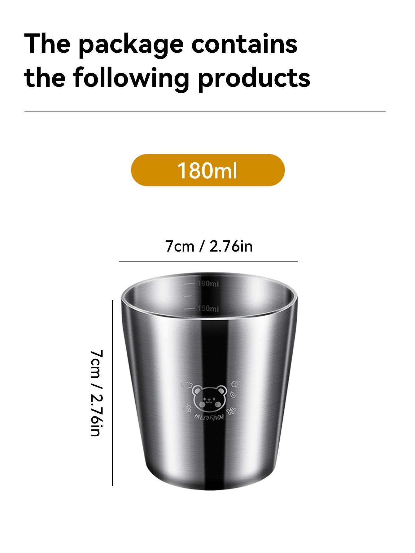 

180/300 мл 304 нержавеющая сталь стакан для воды со шкалой двойной слой анти ожоговая кофейная чашка стакан портативный милый молочная кружка