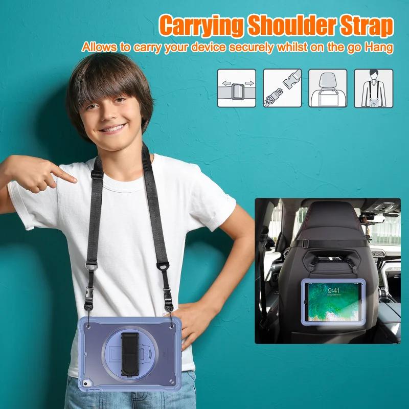 Shockproof Case for iPad 9.7 iPad 5th 6th Tablet Cover iPad A1822 A1823 A1893 A1954 Kickstand Handle Strap Para Funda