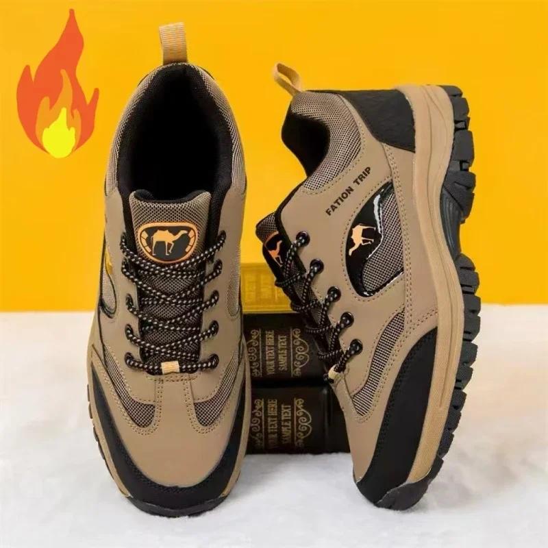 Winter Men's Sneakers Plush Hiking Shoes Lightweight Male Cotton Shoes Comfortable Plus Size Men Vulcanized Shoes Non-slip Tenis