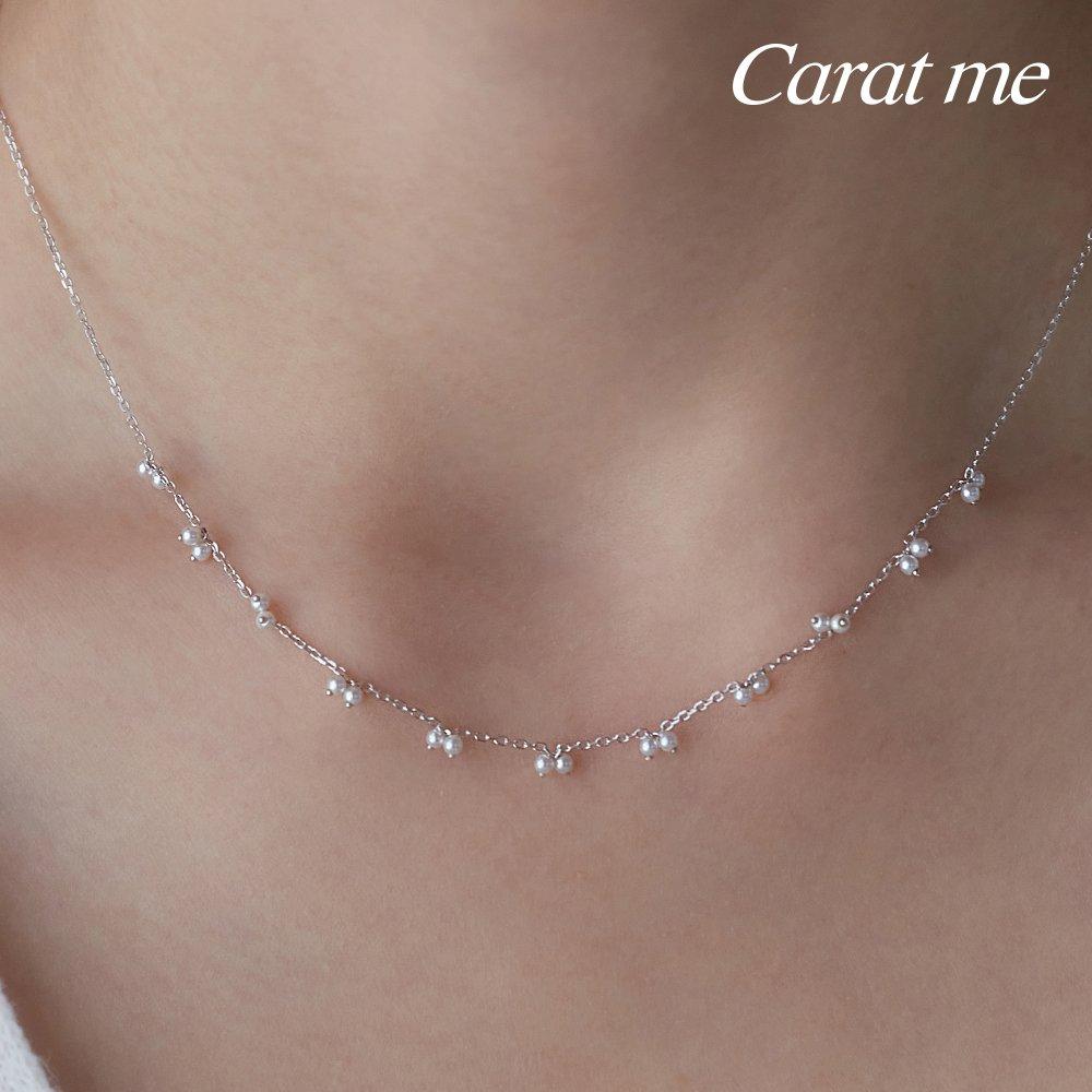 14Kgf Pearl Lovely Layered Necklace 92.5 Silver