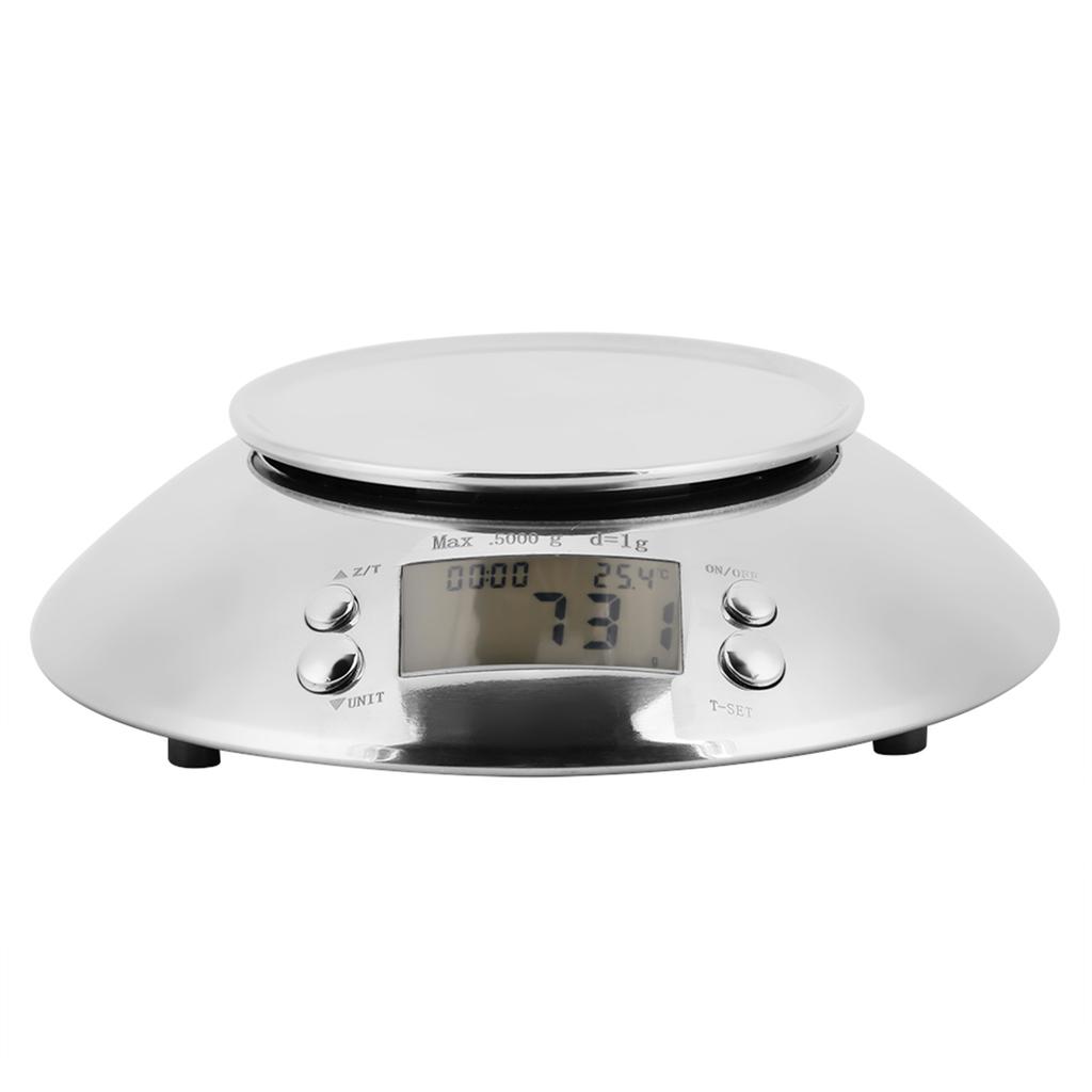 Digital Kitchen Scale Electronic Food Scale 5000g Weighing Scale with Stainless Steel Bowl for Cooking Baking Msuring
