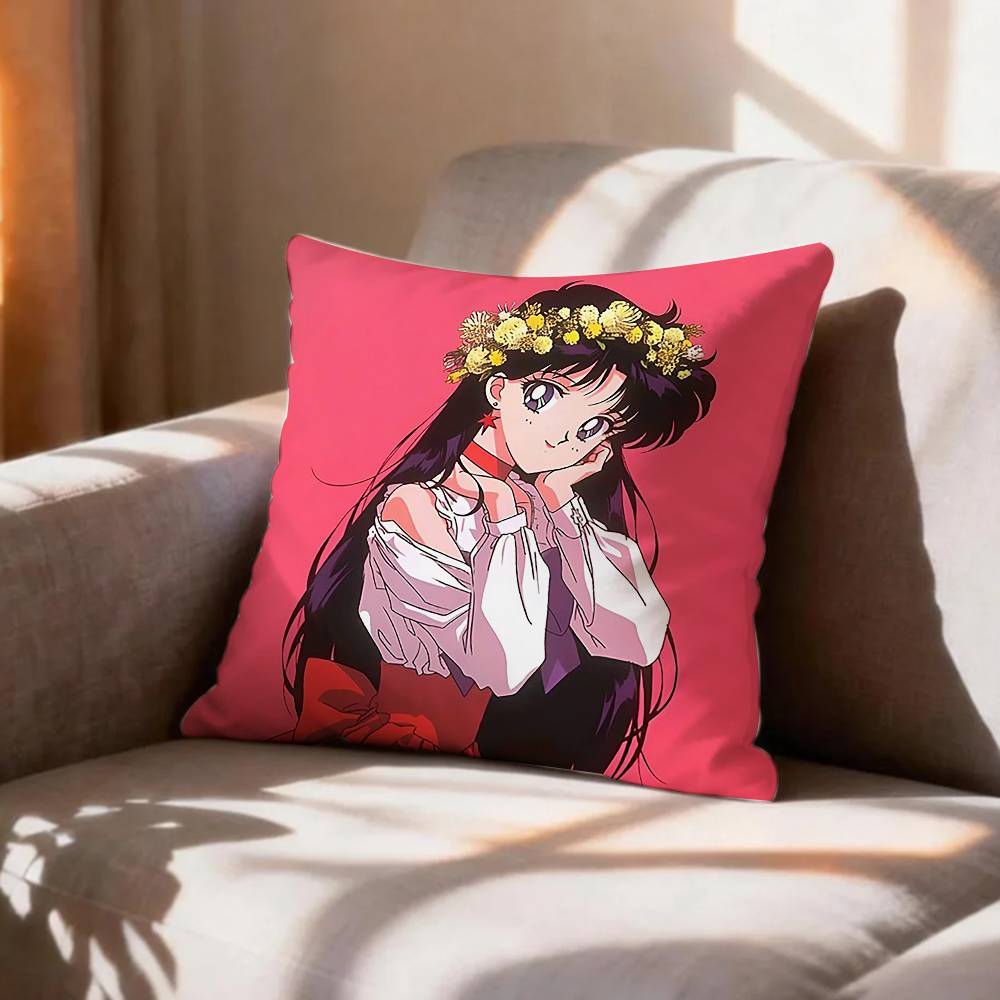 CUTE R-Rei Hino Sailor Mars  Pillow Case Pattern Printed Pillowcase For Living Room Sofa Cushion Cover
